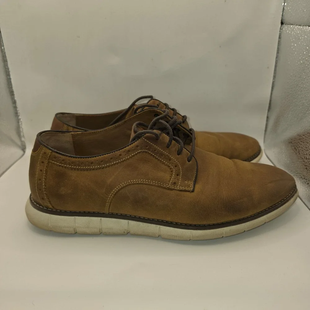 Johnston & Murphy Mens 9.5 M Brown Leather Lace Up Shoes 20-4906 Memory Foam